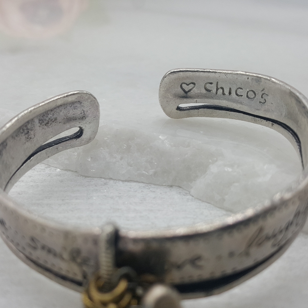 ✔Chicos Inspirational Quote Charm Cuff Bracelet - Picture 3 of 7